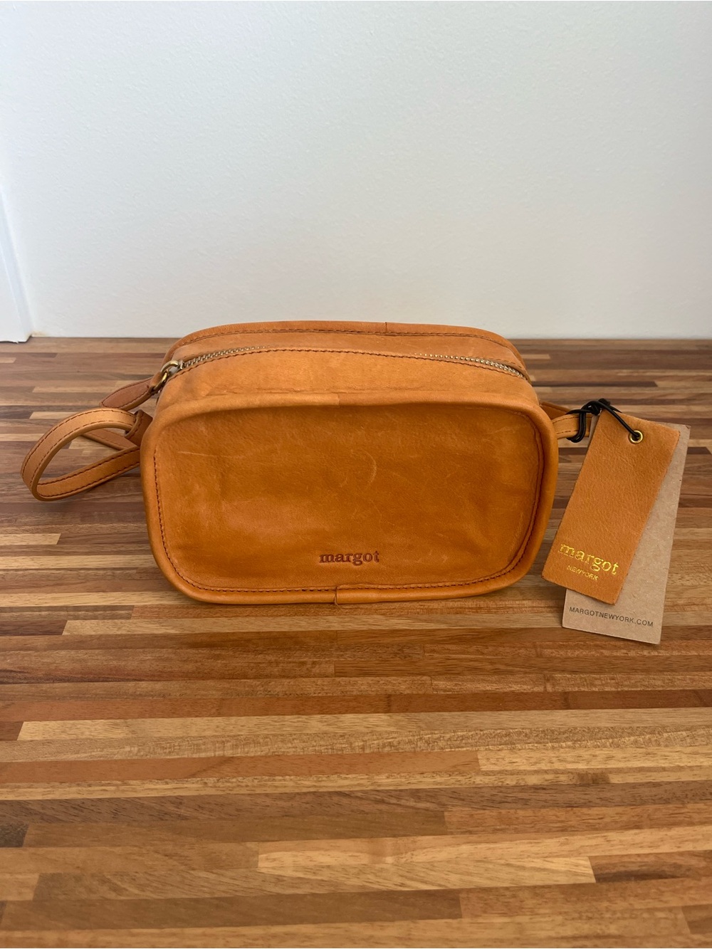 Margot tan leather small crossbody purse